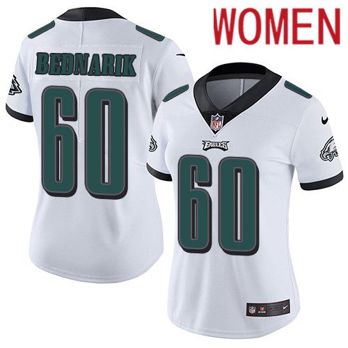 Women Philadelphia Eagles 60 Chuck Bednarik Nike White Vapor Limited NFL Jersey